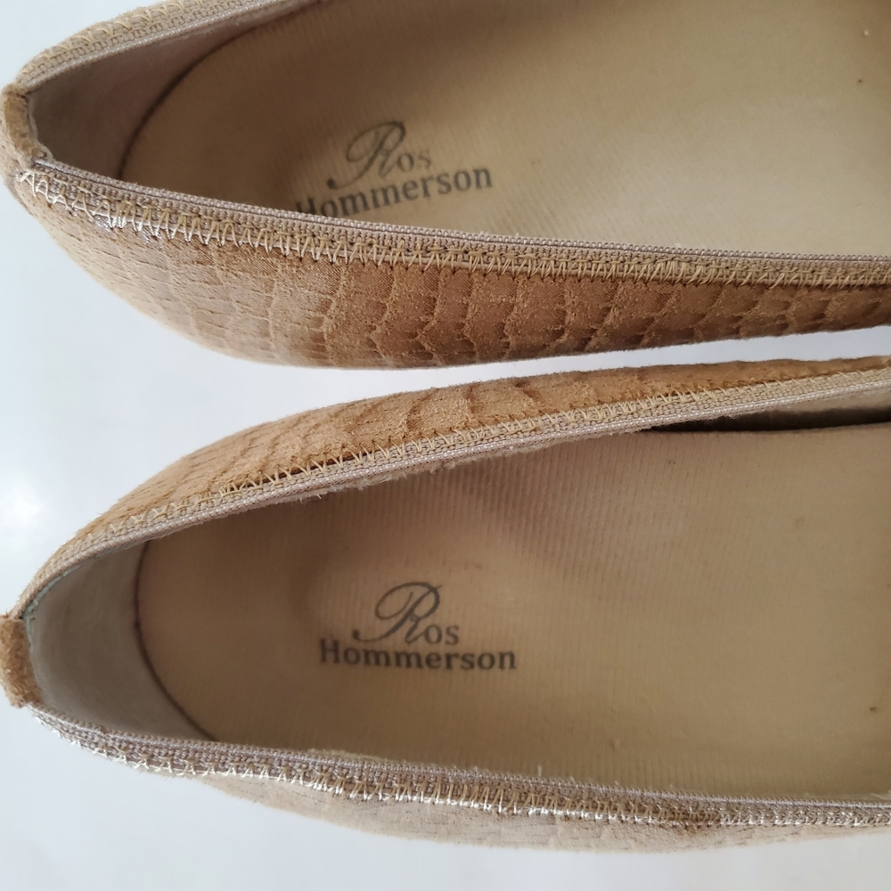 ROS HOMMERSON Sz 9 KARAT Nude Croc Leather Upper Pumps 2.5" Heel Comfort Office - Picture 11 of 15